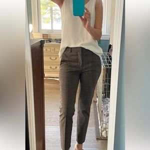 Zara Plaid brown and blue stripe pants.